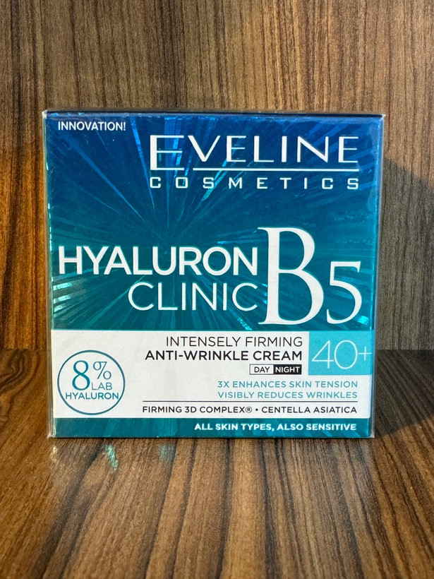کرم ابرسان قوی هیالورونیک اسید اولاین 40+مدلHYALURON CLINIC B5 ا EVELINE HYALURON